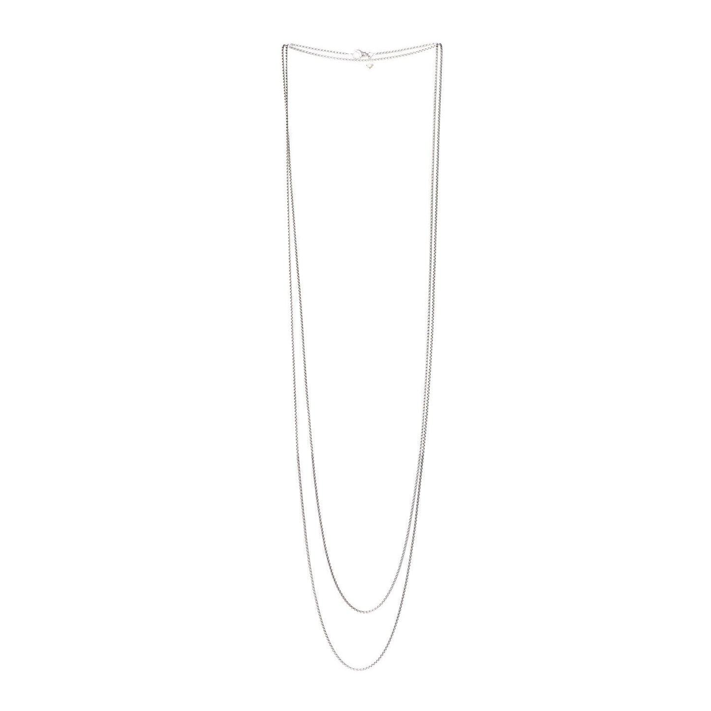 Sterling Silver 14K Yellow Gold 1.7mm Box Chain Necklace 72"