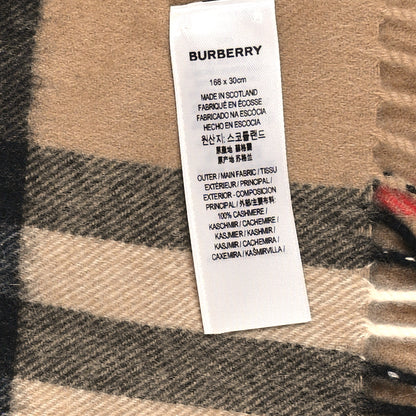 Burberry Cashmere Giant Check Fringe Scarf Archive Beige 3 of 3