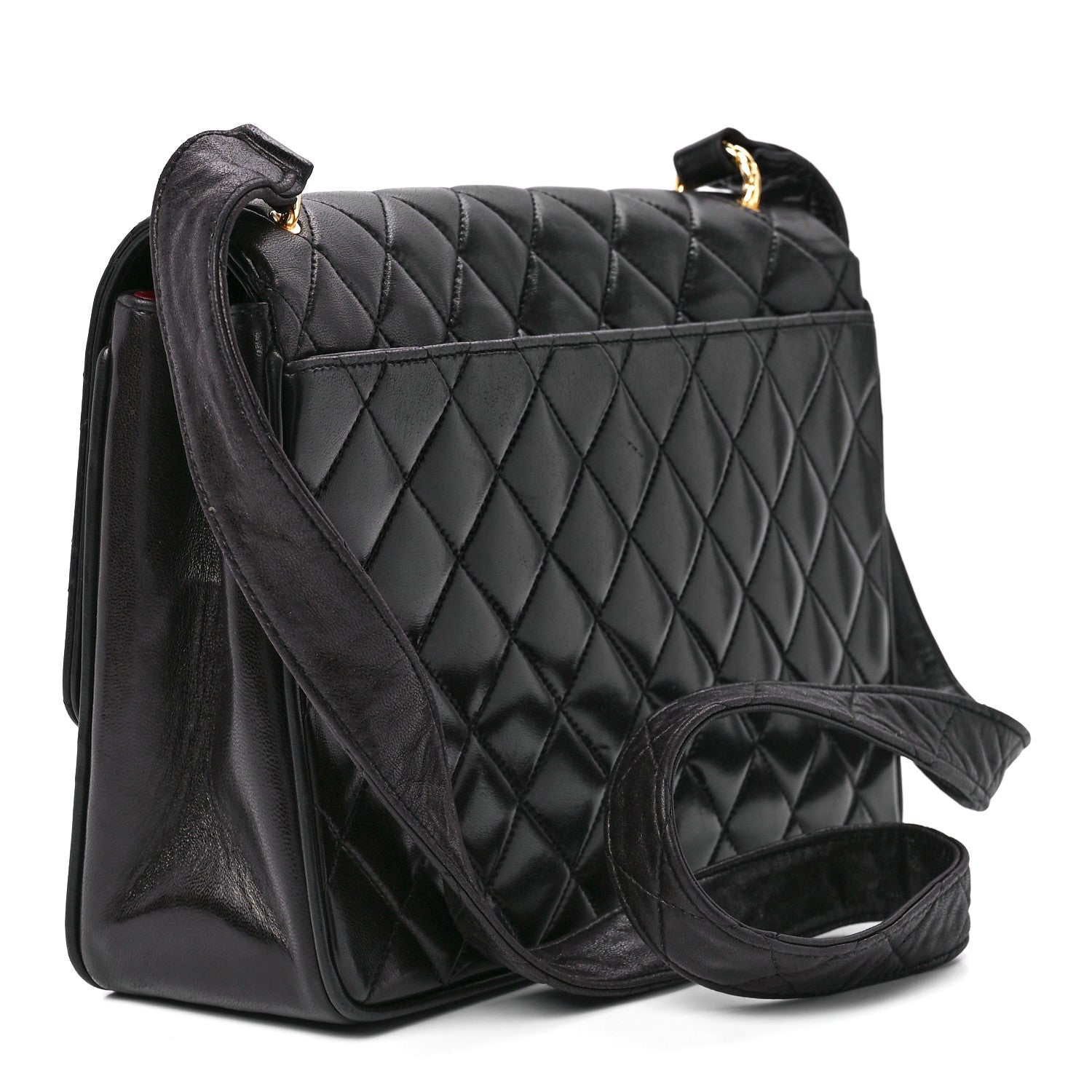 Chanel Lambskin Quilted Single Flap Shoulder Bag Black 3 of 12
