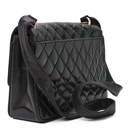 Chanel Lambskin Quilted Single Flap Shoulder Bag Black 3 of 12