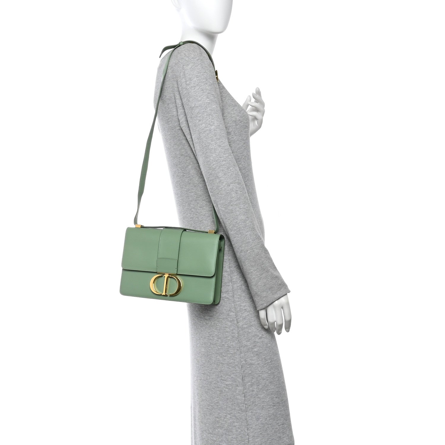 Christian Dior Smooth Calfskin 30 Montaigne Flap Bag Mint Green 2 of 10