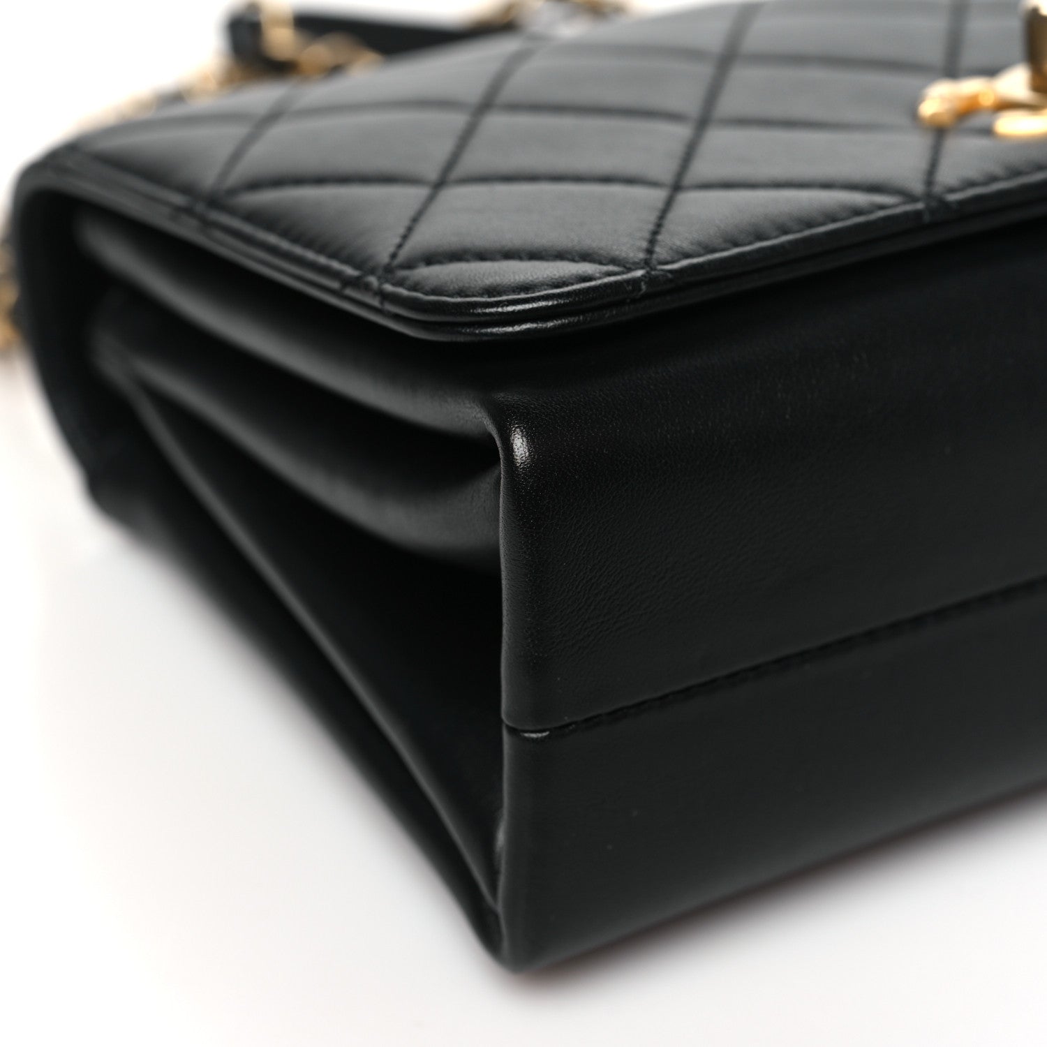Chanel Calfskin Quilted Pearl Jewel Chain Flap Black 10 of 11