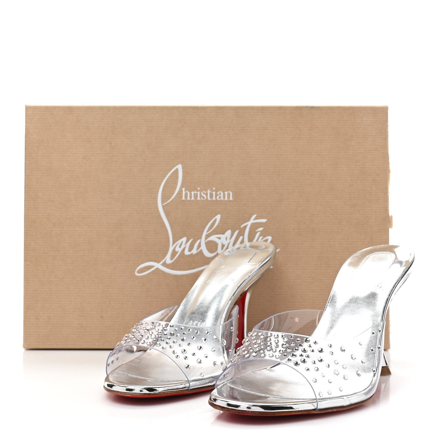 PVC Crystal Degramule Strass 85 Mules 37.5 Silver