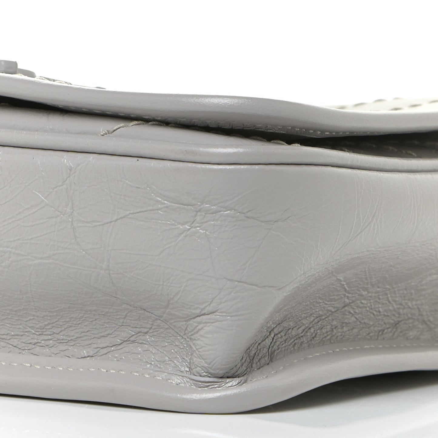 Crinkled Calfskin Matelasse Monogram Niki Chain Wallet Granite