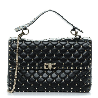 Valentino Garavani Nappa Large Rockstud Spike Shoulder Bag Black 1 of 6