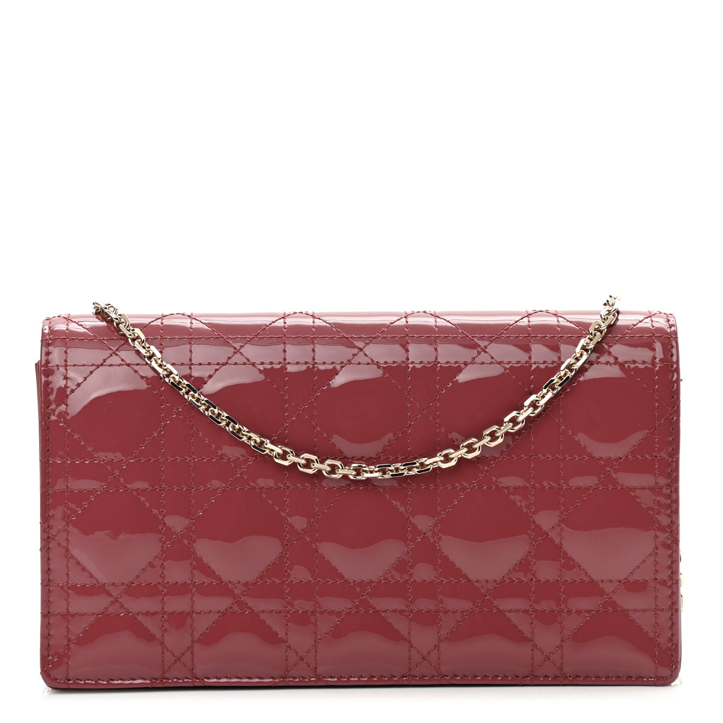 Patent Cannage Lady Dior Clutch Mallow Rose
