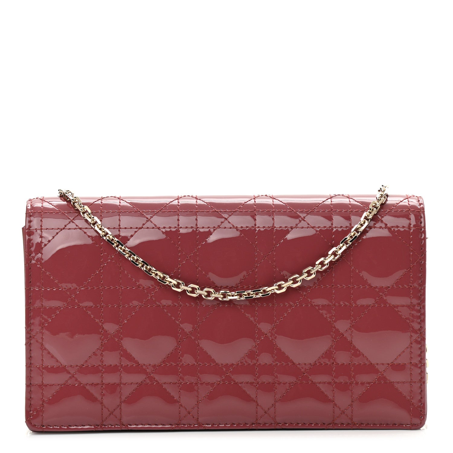 Christian Dior Patent Cannage Lady Dior Clutch Mallow Rose 3 of 10