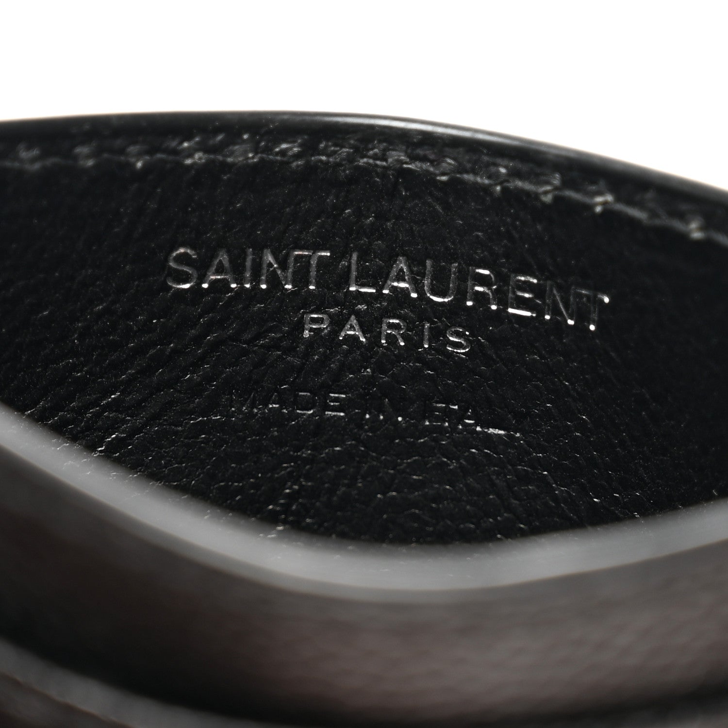 Saint Laurent Grain De Poudre Matelasse Chevron Monogram Credit Card Case Black 6 of 8