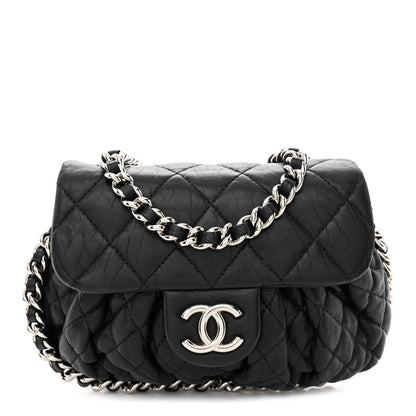 Chanel Washed Lambskin Quilted Mini Chain Around Flap Black 1 of 12