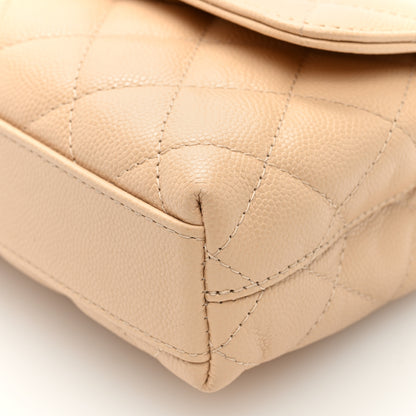 Chanel Caviar Quilted Coco Handle Clutch With Chain Beige 10 of 10