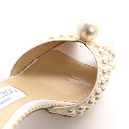 Jimmy Choo Pearl Satin Sacaria 120 Sandals 41 White 8 of 10