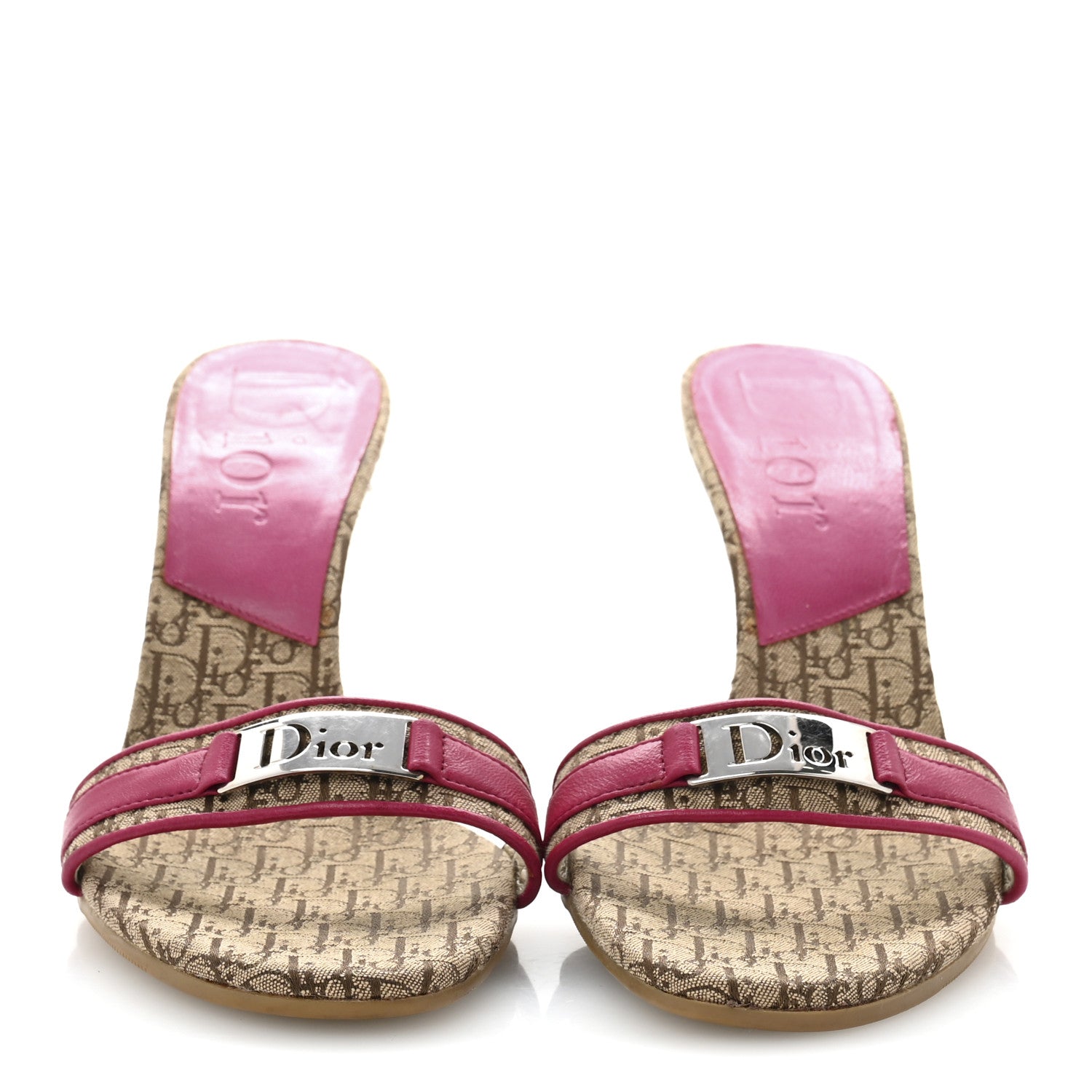 Christian Dior Monogram Logo Sandals 39 Beige Dark Pink 3 of 11
