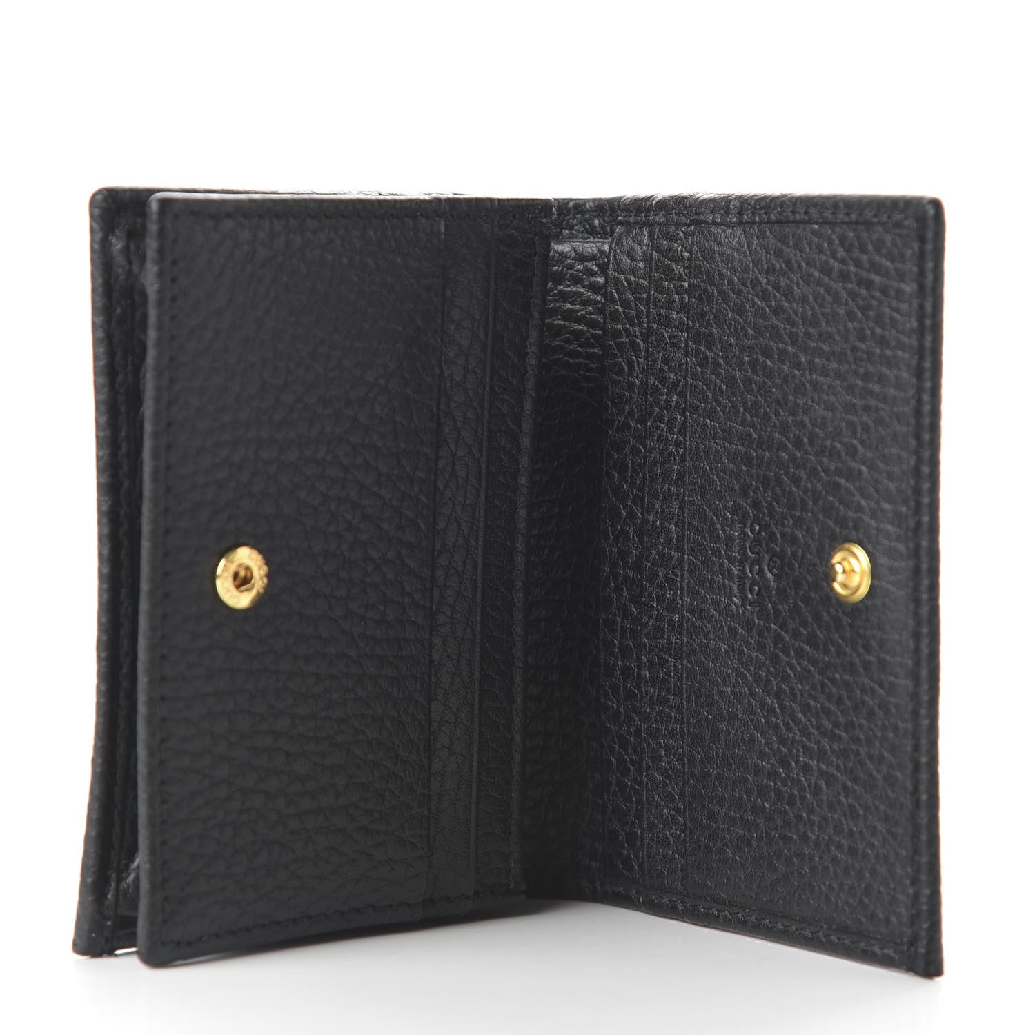 Gucci Pebbled Calfskin GG Marmont Card Case Black 5 of 9