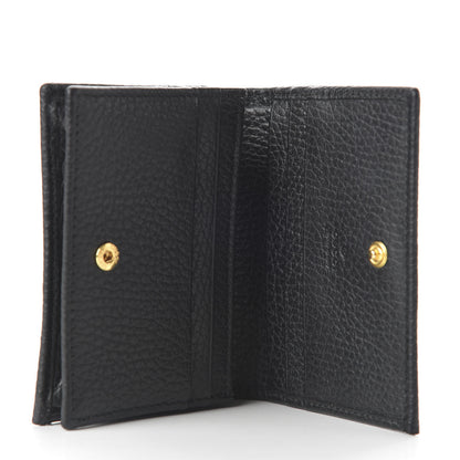 Gucci Pebbled Calfskin GG Marmont Card Case Black 5 of 9