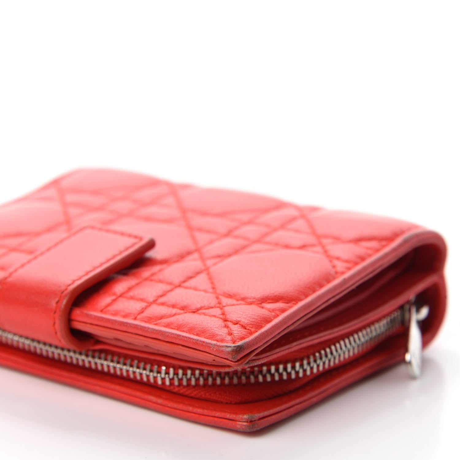 Christian Dior Lambskin Cannage Lady Dior Card Holder Red 10 of 12