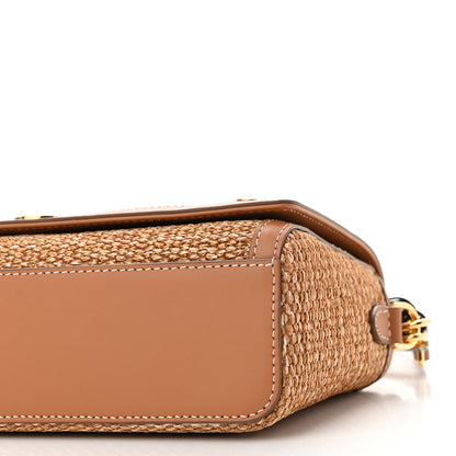 Burberry Raffia Calfskin TB Note Crossbody Bag Natural 9 of 9