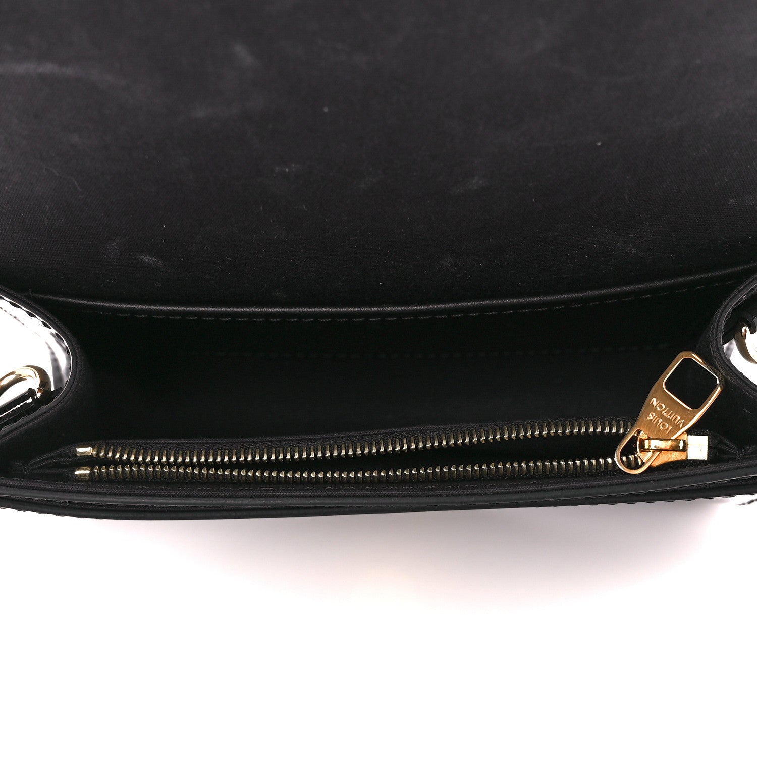 Louis Vuitton Patent Louise PM Chain Clutch Black 6 of 13