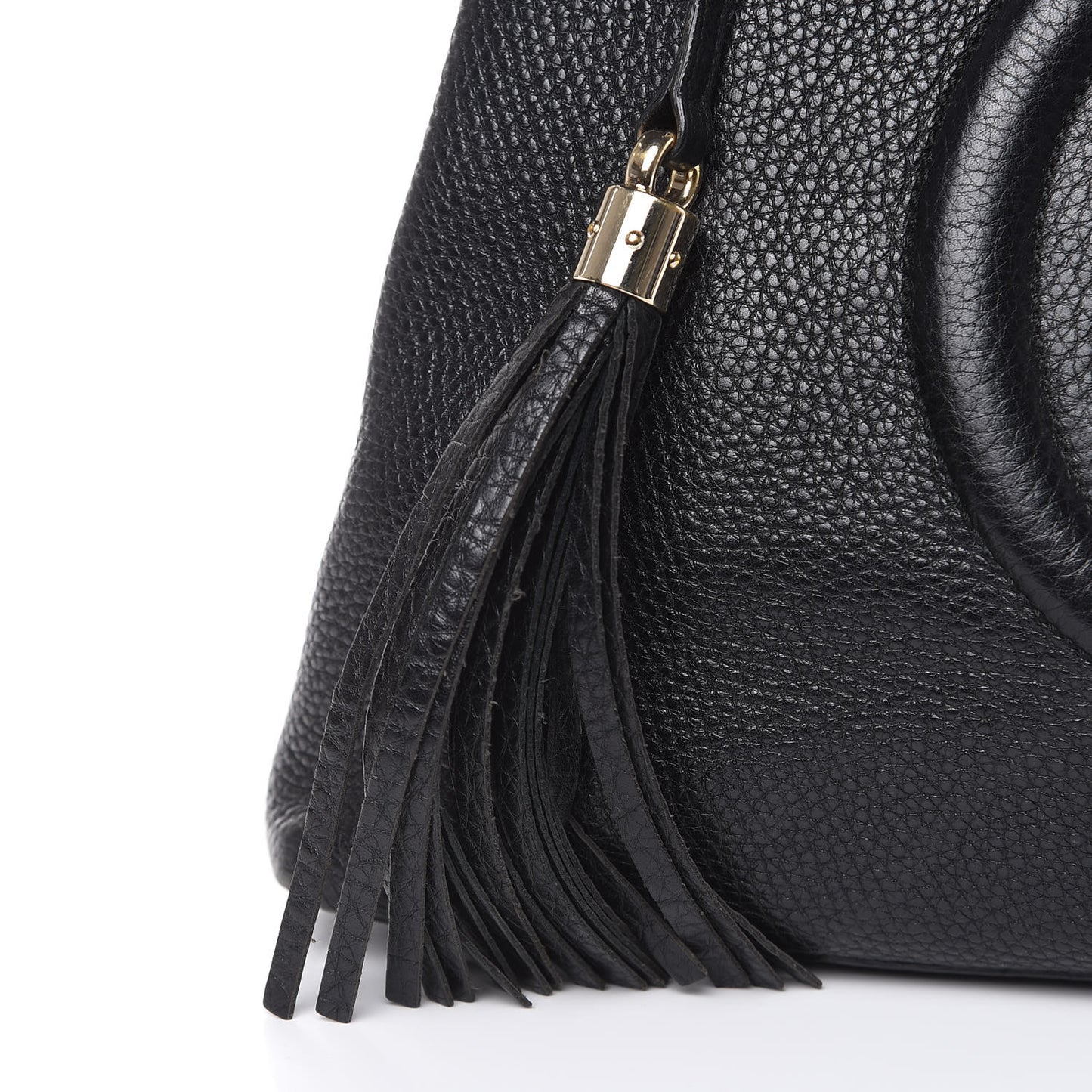Pebbled Calfskin Medium Soho Chain Shoulder Bag Black