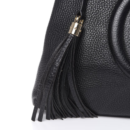 Gucci Pebbled Calfskin Medium Soho Chain Shoulder Bag Black 12 of 14