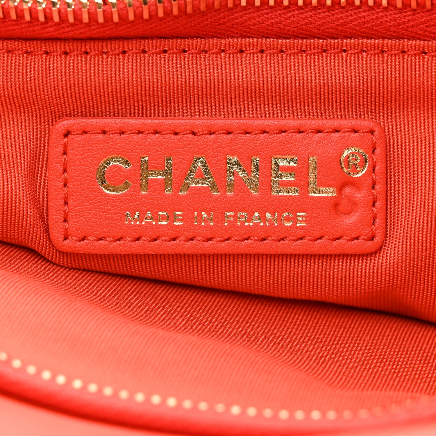 Chanel Lambskin Chevron CC Clutch Orange 7 of 12