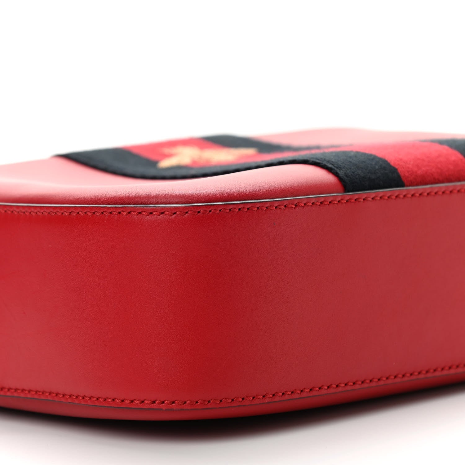Gucci Calfskin Web Small Webby Bee Shoulder Bag Red 8 of 9