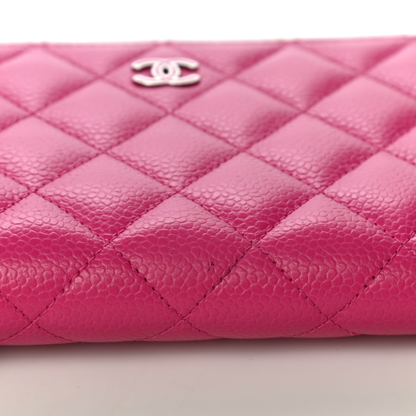 Caviar Quilted Large Gusset Zip Around Wallet Pink