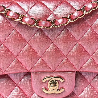 Chanel Iridescent Caviar Quilted Medium Double Flap Dark Pink 8 of 10