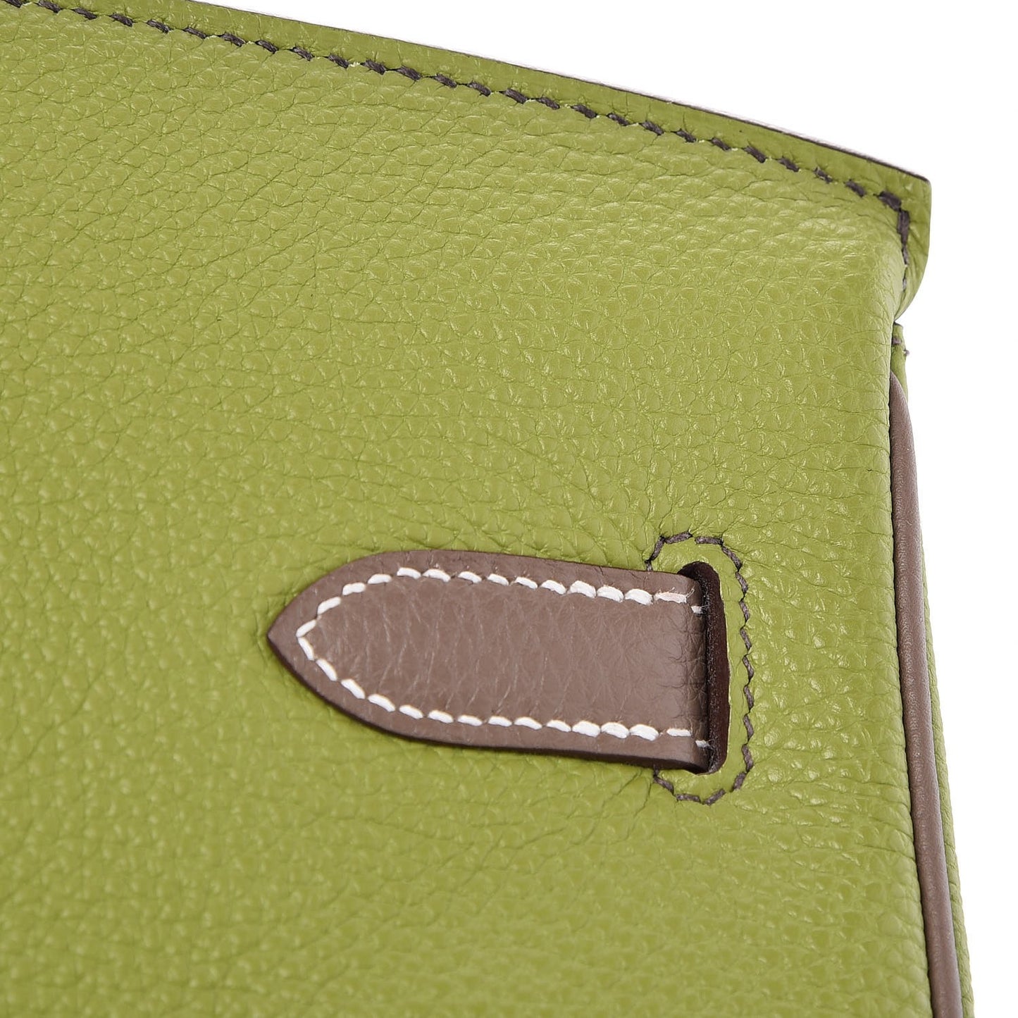 Togo Bi Color Horseshoe Birkin 35 Vert Anis Etoupe
