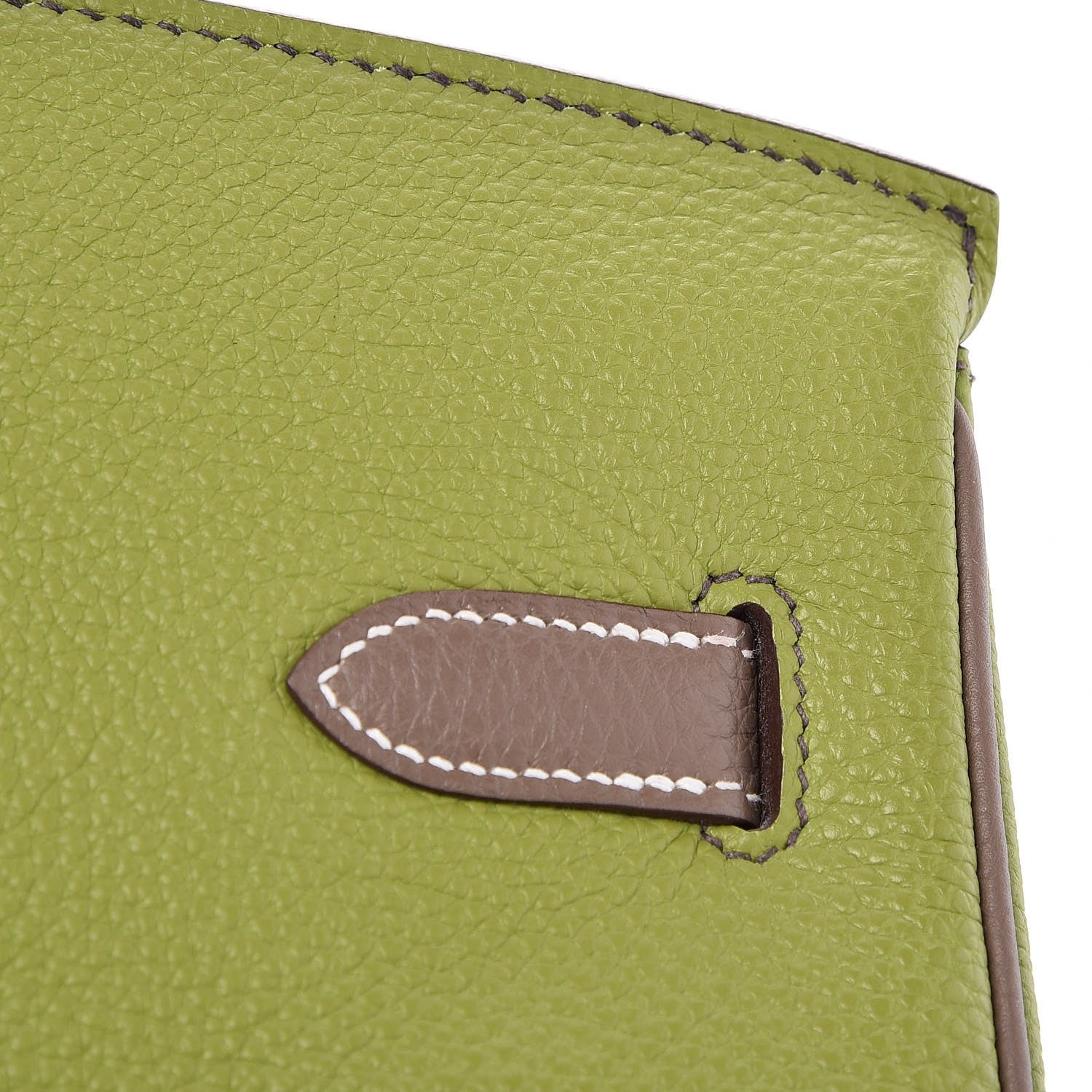 Hermes Togo Bi Color Horseshoe Birkin 35 Vert Anis Etoupe 32 of 35
