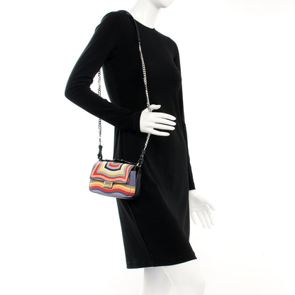 Fendi Vitello Dolce Hypnotic Micro Double Baguette Multicolor Blue Notte 2 of 10