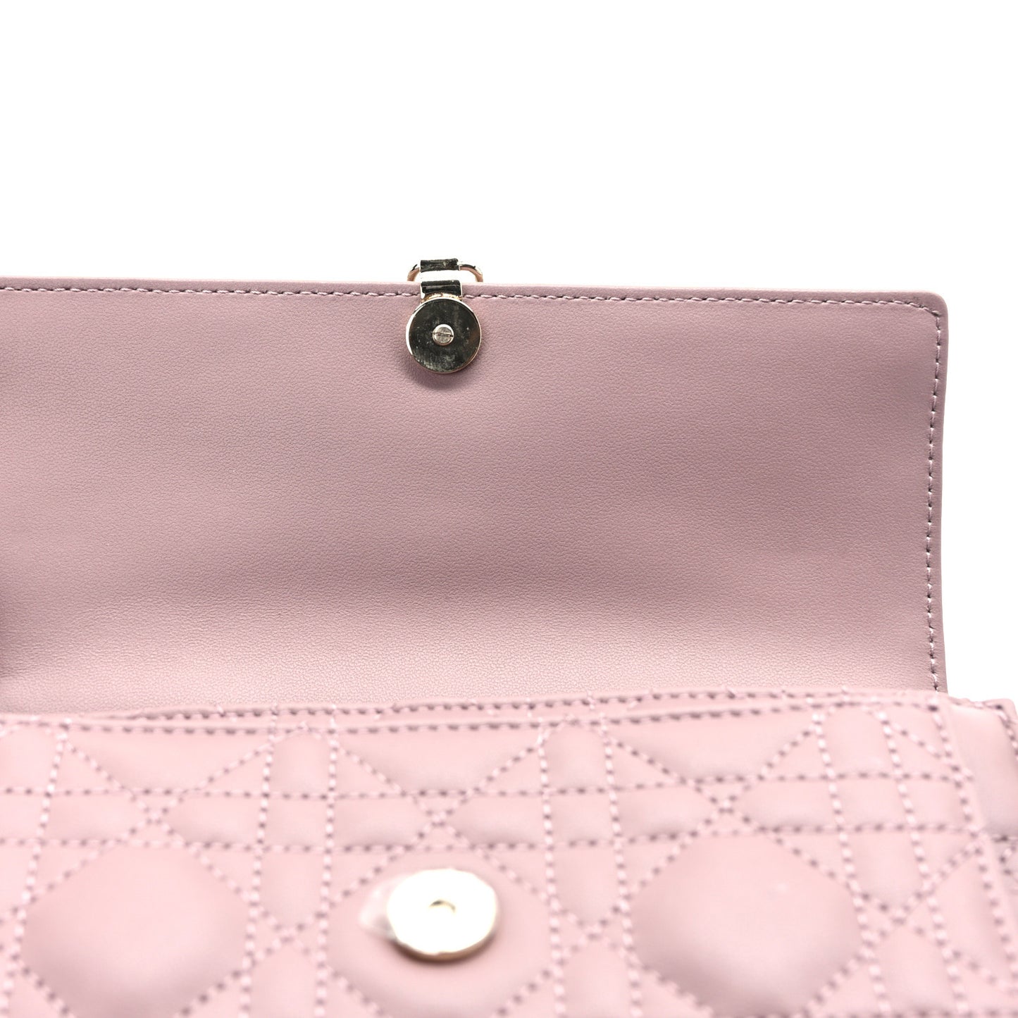 Lambskin Cannage Lady Dior Chain Pouch Purple