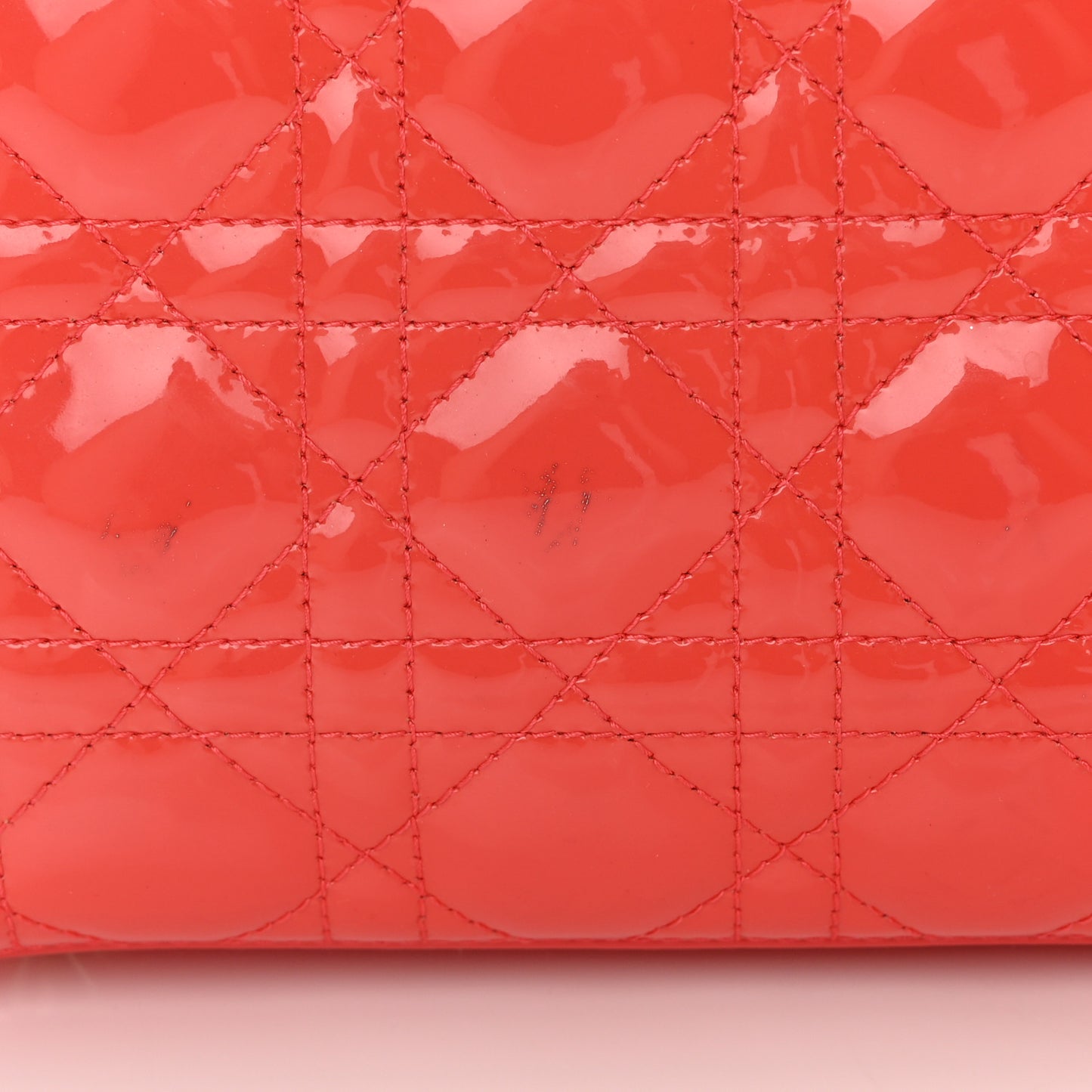 Patent Cannage Medium Lady Dior Fuchsia