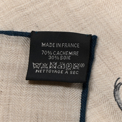 Hermes Cashmere Silk Grand Carrosse Royal Scarf 100 Naturel Gris Orange 3 of 6