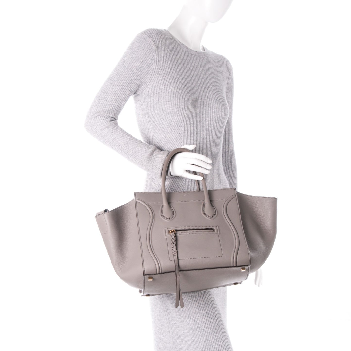 Supple Calfskin Medium Phantom Luggage Grey
