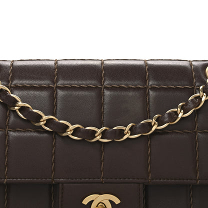 Chanel Lambskin Square Double Stitch Flap Dark Brown 9 of 11