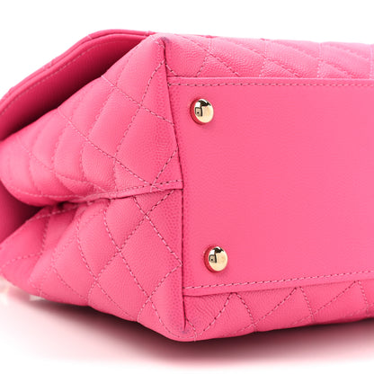 Chanel Caviar Quilted Small Coco Handle Flap Dark Pink 11 of 15