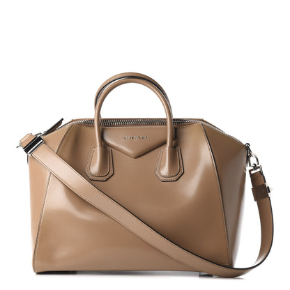 Givenchy Shiny Lord Calfskin Medium Antigona Dark Beige 1 of 9
