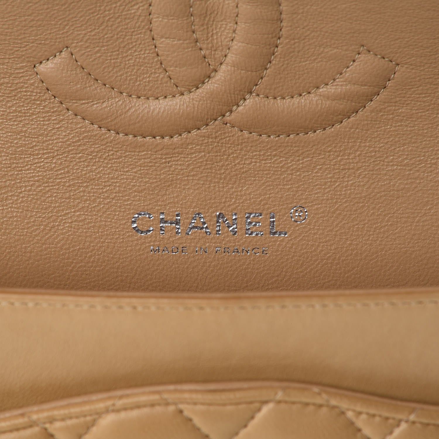 Chanel Lambskin Quilted Medium Double Flap Beige 9 of 16