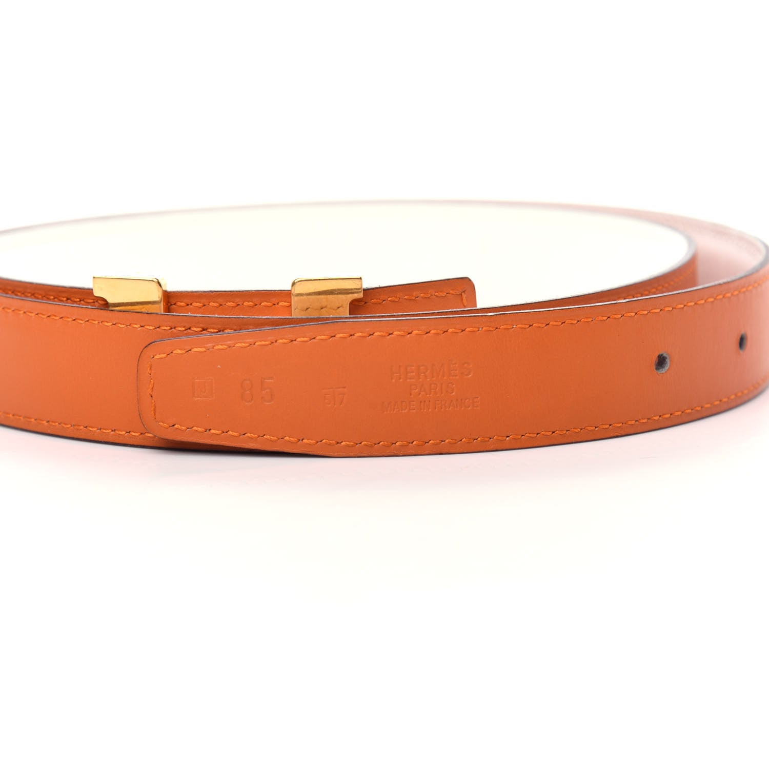 Hermes Box Epsom 24mm Mini Constance Belt 85 Orange White 5 of 5