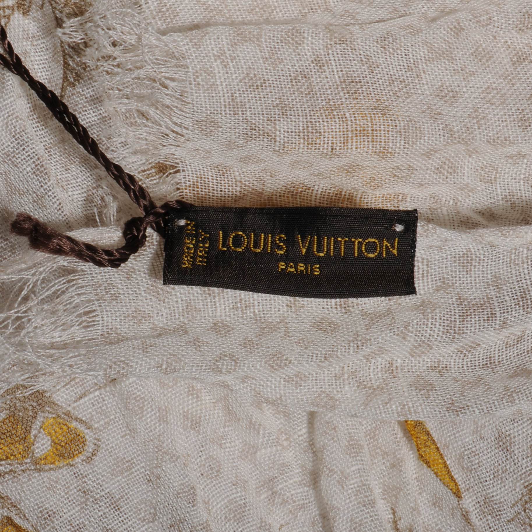 Louis Vuitton Cotton Linen Toile Etole De Louis Pareo Beige 7 of 8