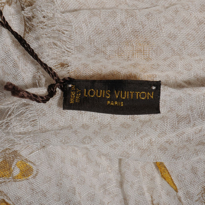 Louis Vuitton Cotton Linen Toile Etole De Louis Pareo Beige 7 of 8