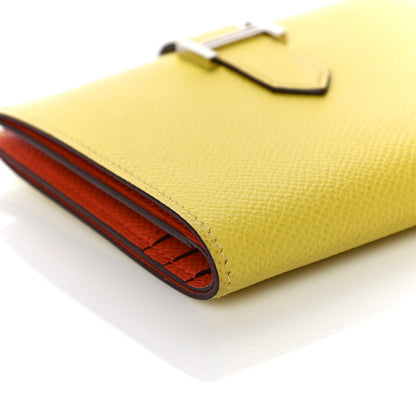 Hermes Epsom Verso Bearn Compact Wallet Lime Terre Battue 8 of 10