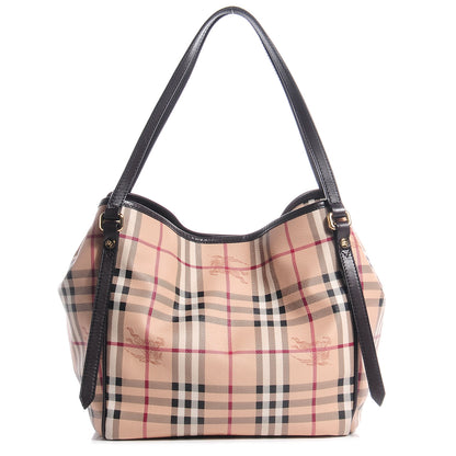 Burberry Haymarket Check Small Canterbury Tote Chocolate 1 of 8