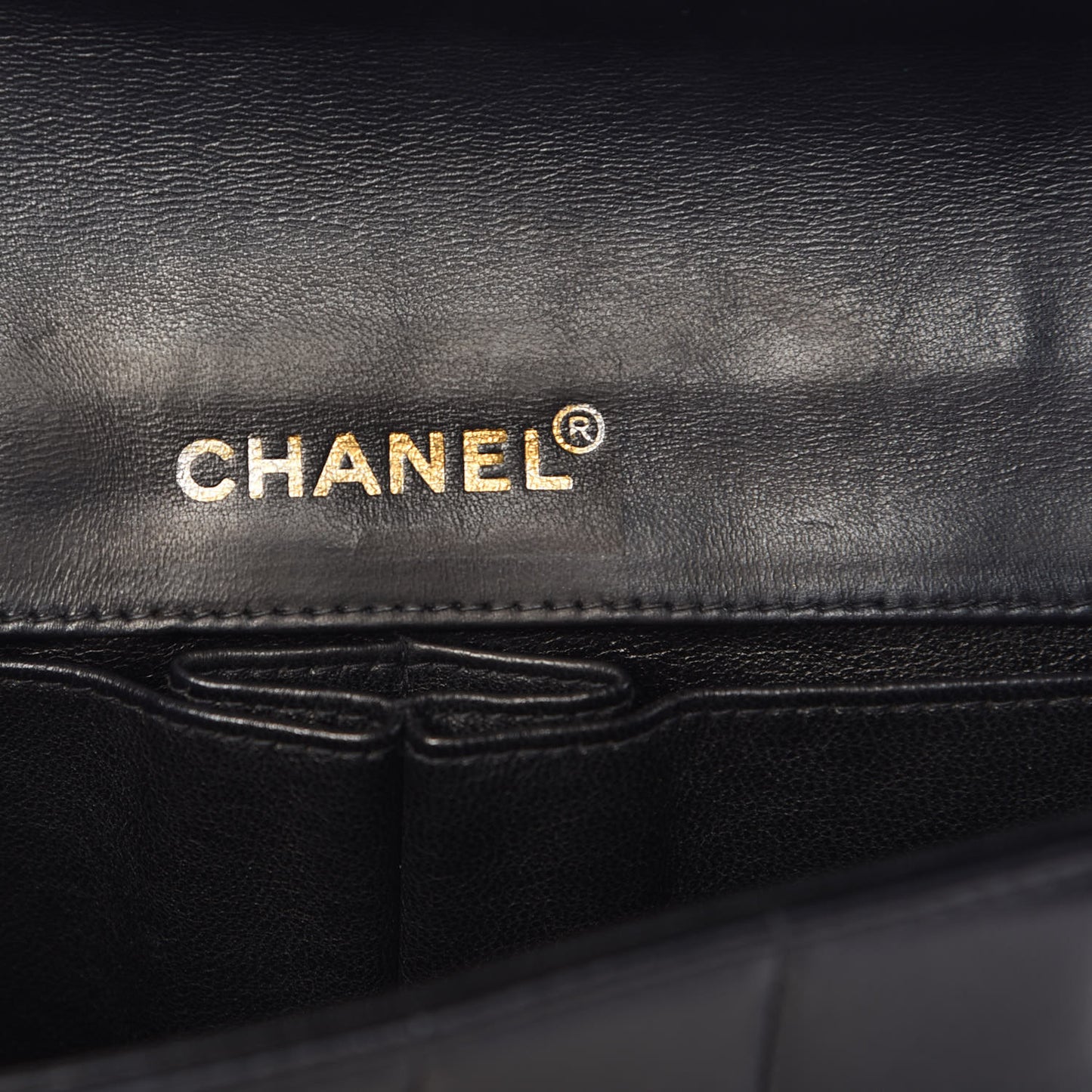 Lambskin East West Chocolate Bar Flap Black