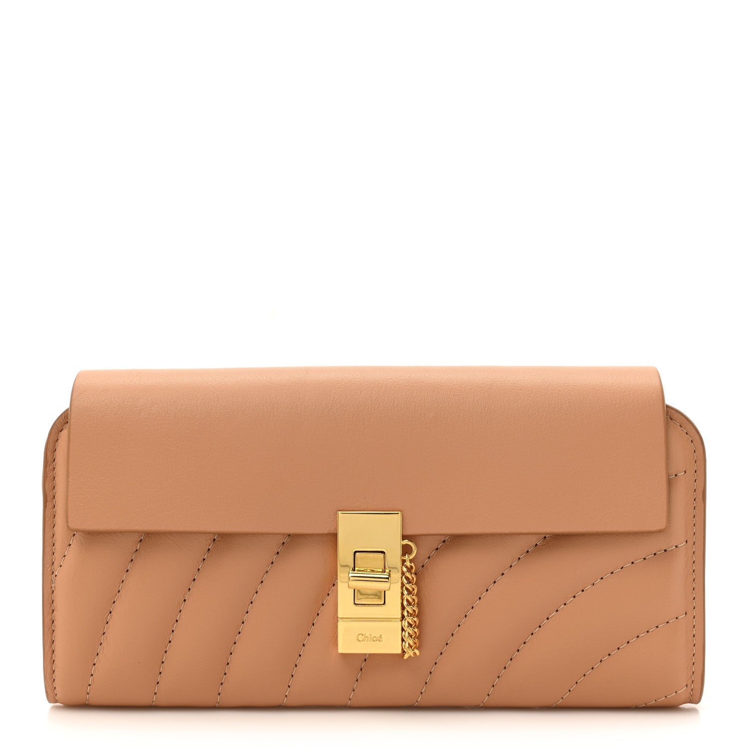 Chloe Calfskin Quilted Drew Long Wallet With Flap Blushy Pink 1 of 9