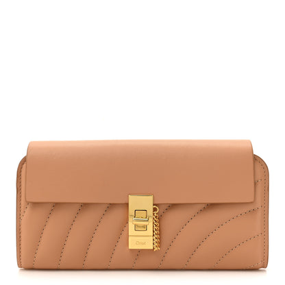 Chloe Calfskin Quilted Drew Long Wallet With Flap Blushy Pink 1 of 9