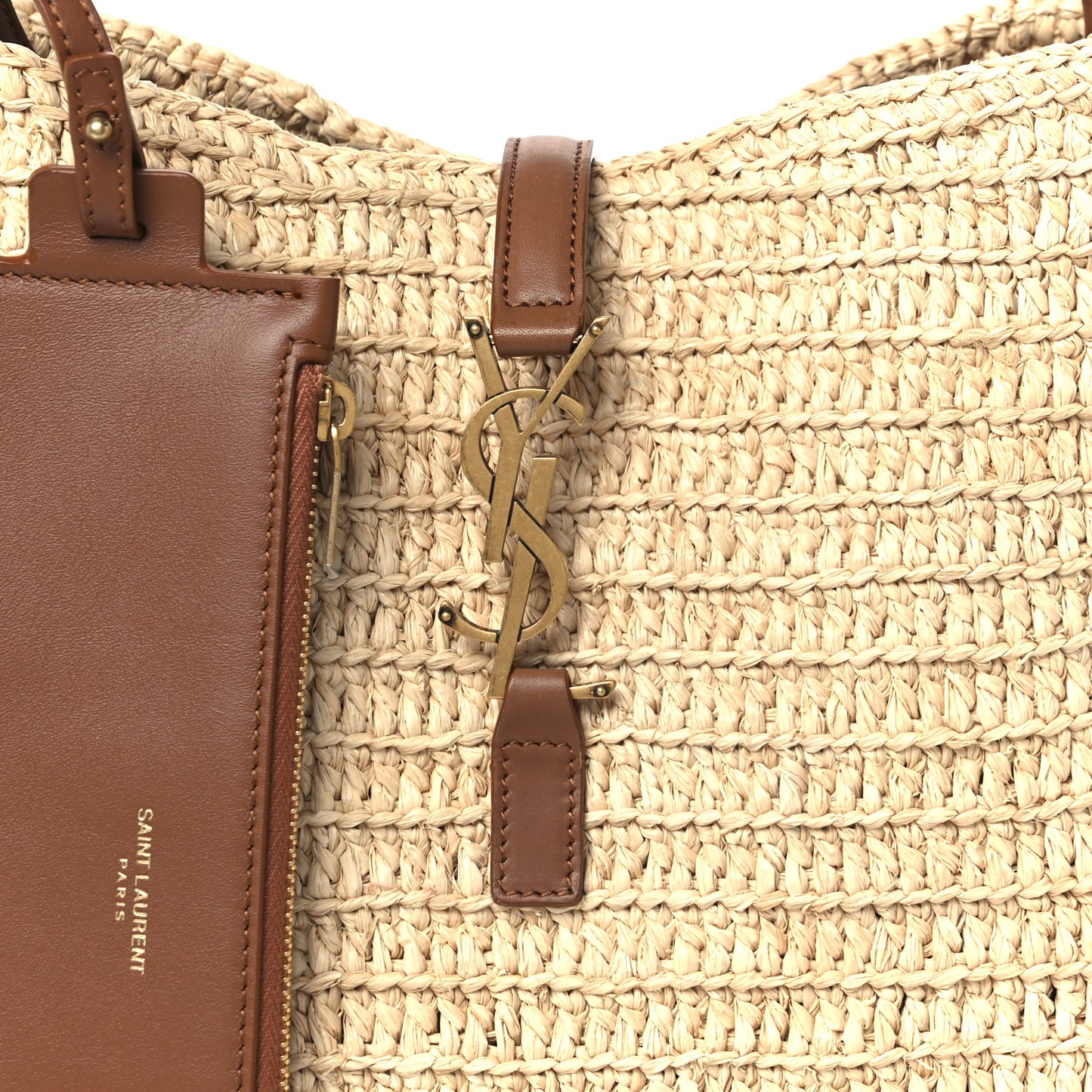 Raffia Calfskin Le 5 A 7 Small Hobo Natural Brick