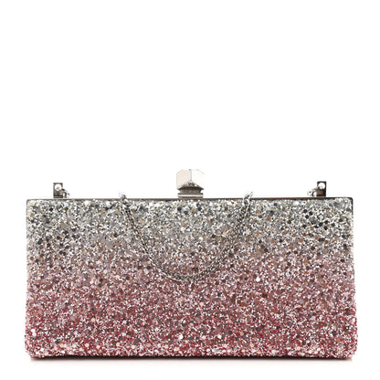 Jimmy Choo Coarse Glitter Celeste Clutch Pink Silver 1 of 9