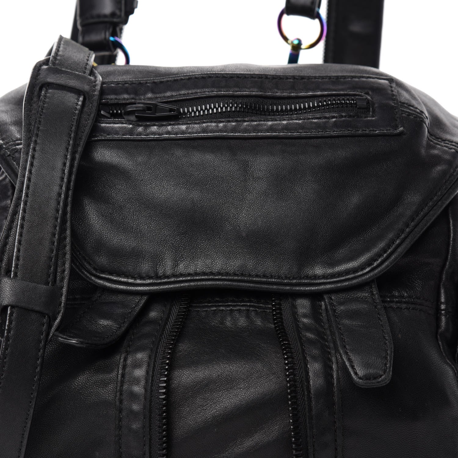 Alexander Wang Lambskin Mini Marti Backpack Washed Black Rhodium Hardware 9 of 9