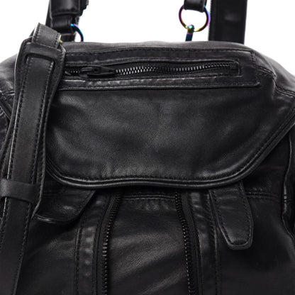 Alexander Wang Lambskin Mini Marti Backpack Washed Black Rhodium Hardware 9 of 9